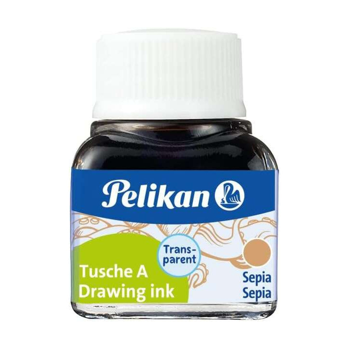 Pelikan Tinta China 523 10ml N.15 - 10ml - Tinta de Alta Calidad - Ideal para Dibujo y Caligrafia - Color Sepia