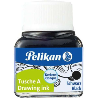 Pelikan 523 N17 Tinta China 10ml - Tinta de Alta Calidad - Resistente al Agua - Ideal para Dibujo y Caligrafia - Color Negro