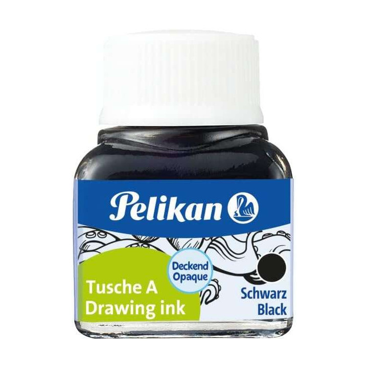 Pelikan 523 N17 Tinta China 10ml - Tinta de Alta Calidad - Resistente al Agua - Ideal para Dibujo y Caligrafia - Color Negro