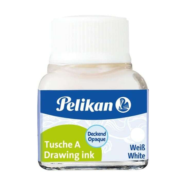 Pelikan Tinta China 523 10ml N.18 - 10ml - Resistente al Agua - Secado Rapido - Color Blanco