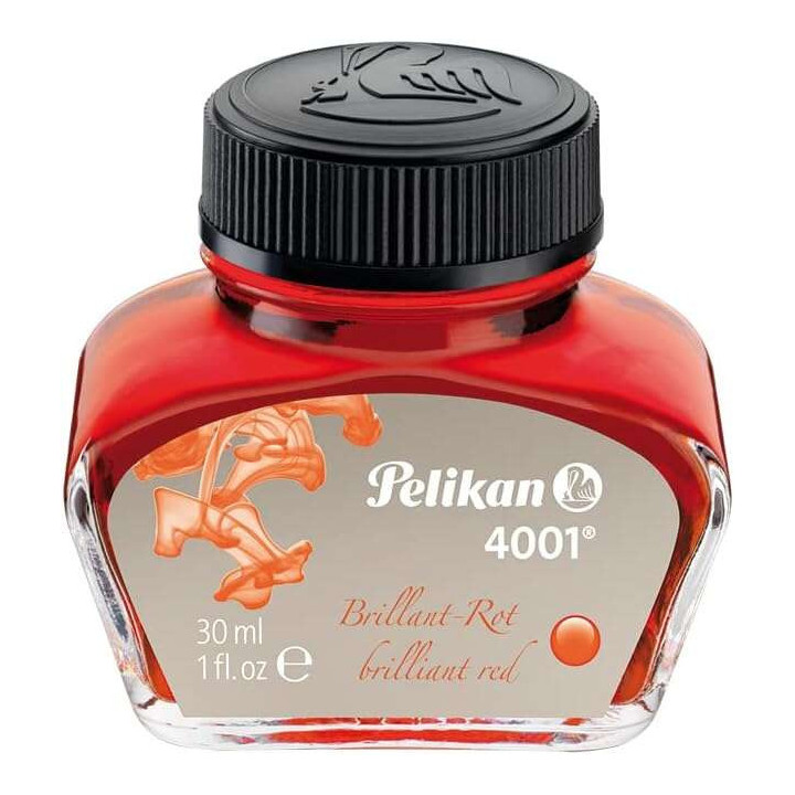 Pelikan Tinta 4001 No.78 - Frasco 30ml - Frasco de 30ml - Asegura el Perfecto Funcionamiento de la Estilografica - Color Rojo