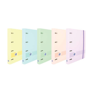 Oxford Europeanbinder Live & Go Carpeta de 4 Anillas Formato A4+ con Recambio Cuadriculado 5x5mm y 4 Taladros - Tapa de Plastic