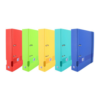 Oxford Live & Go A4+ Archivador de Tapa de Plastico Polyfoam - Tapa Resistente - Palanca de Lomo de 70mm - Colores Surtidos