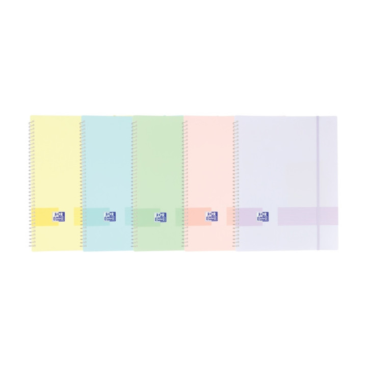 Oxford Live & Go A4 Carpeta de Fundas - Tapa de Plastico Opaco - Espiral 40 Fundas - Color Pastel