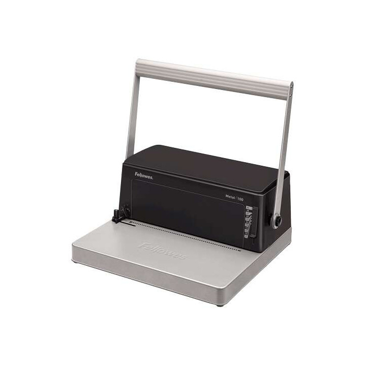 Fellowes Metal 100 Encuadernadora Manual A4 de Espiral Metalico - Perfora hasta 20 Hojas - Encuaderna hasta 450 Hojas