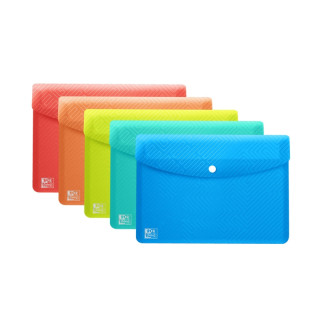Oxford Urban A6 Sobre Portadocumentos de Plastico Rigido Translucido A6 - Capacidad hasta 40 Hojas - Cierre de Broche - Colores