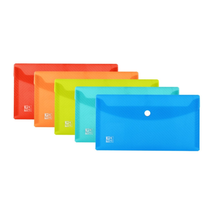 Oxford Urban DL Sobre Portadocumentos de Plastico Rigido Translucido DL - Tamaño Sobre Americano - Capacidad hasta 40 Hojas -