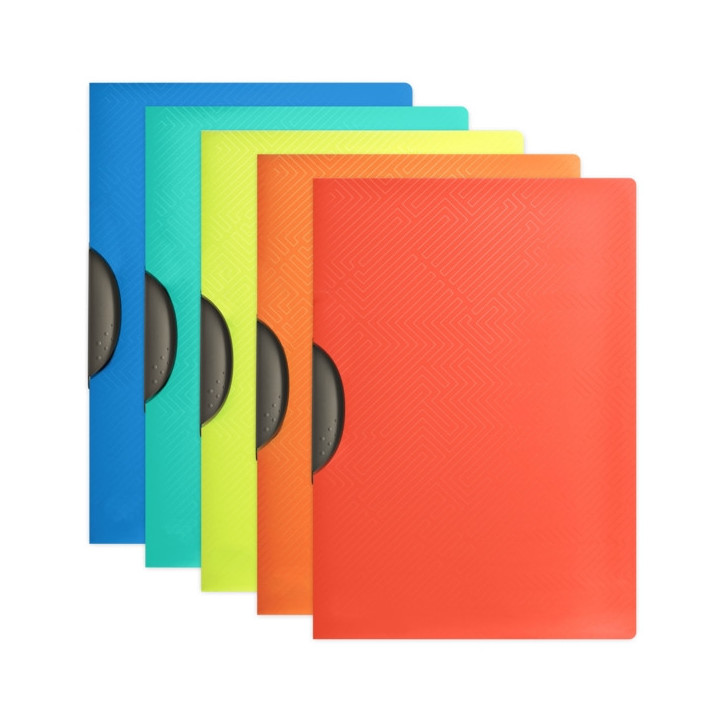 Oxford Clip Urban Dossier de Plastico Rigido Translucido A4 con Clip - Capacidad para 30 Hojas - Resistente y Duradero - Colore