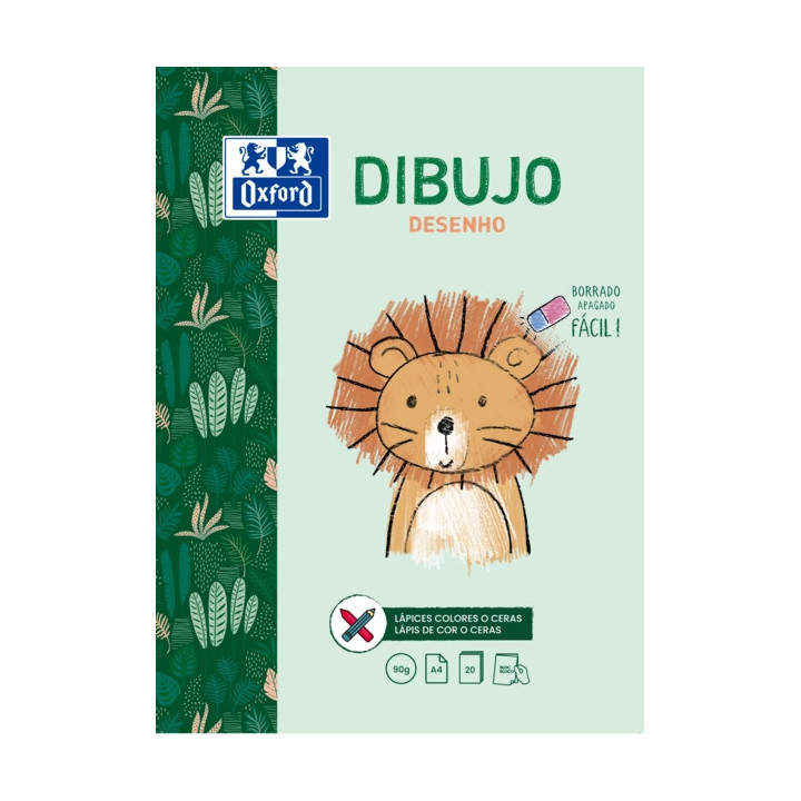 Oxford Dibujo Infantil/Ocio - Bloc Encolado A4 - Tapa Blanda/Contratapa Rigida - 20 Hojas 90gr
