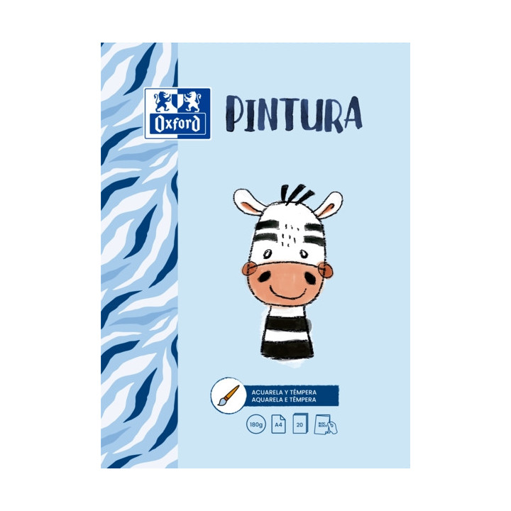 Oxford Pintura Infantil/Ocio Bloc Encolado Pintura A4 - Tapa Blanda/Contratapa Rigida - 20 Hojas 180gr