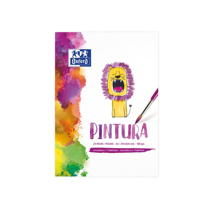 Oxford Pintura Infantil/Ocio Bloc Encolado A3 - Tapa Blanda/Contratapa Rigida - 20 Hojas - 180gr