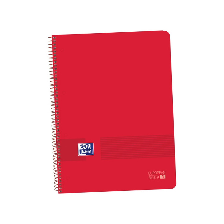 Oxford Live&Go A4+ Europeanbook - Tapa de Plastico - 80 Hojas - Tamaño 1.5x5 - Color Rojo