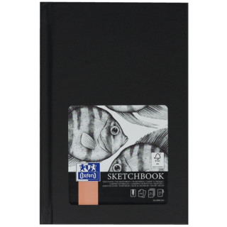 Oxford Artbooks A6 Cuaderno Cosido Esbozo - Tapa Extradura Resistente - 96 Hojas de 100gr - Color Negro