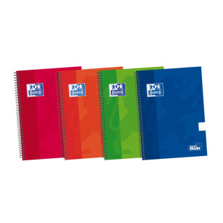 Oxford School Classic Write&Erase 4º Cuaderno Espiral - Tapa Extradura Resistente - Pauta de 2.5mm con Margen - 80 Hojas - Col