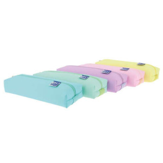 Oxford Kangoo Live & Go Estuche Rectangular Mediano - Goma Elastica para unirlo al Cuaderno - Colores Surtidos Pastel
