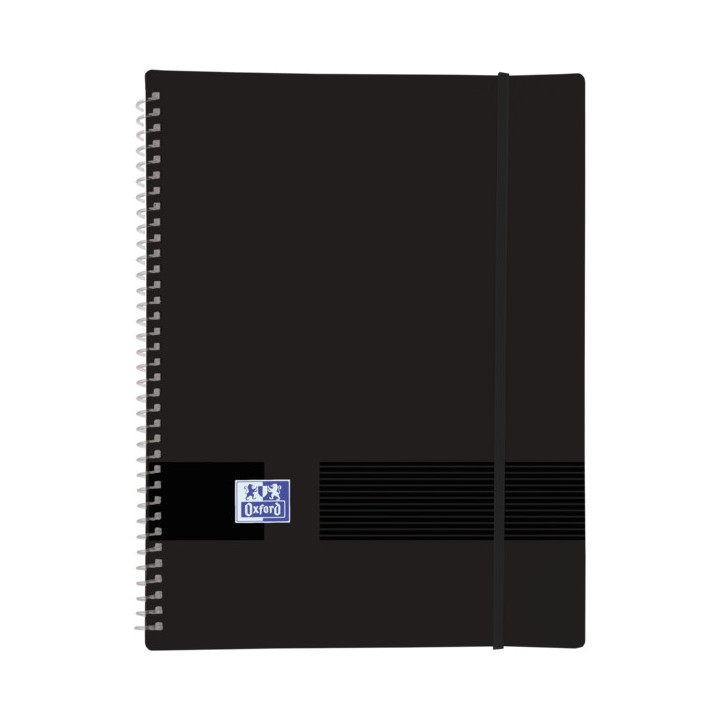 Oxford Live & Go A4 Carpeta de Fundas - Tapa de Plastico Opaco - Espiral 30 Fundas - Color Negro