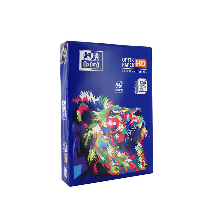 Oxford Optikpaper HD Paquete de 500 Hojas de Papel para Impresora A4 80gr - Compatible con Laser & Inkjet - Alta Calidad de Imp