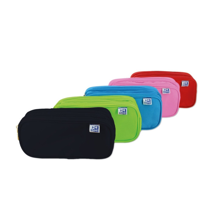 Oxford Kangoo Kids Estuche Triple - 3 Cremalleras - Poliester Resistente - Tamaño Compacto de 22.5x11x7cm - Colores Surtidos