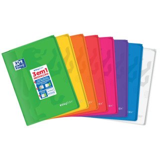 Oxford Easybook A4 Libreta Grapada - Tapa de Plastico Resistente - Cuadricula 5x5 con 2 Margenes - 48 Hojas de Papel de Alta Ca