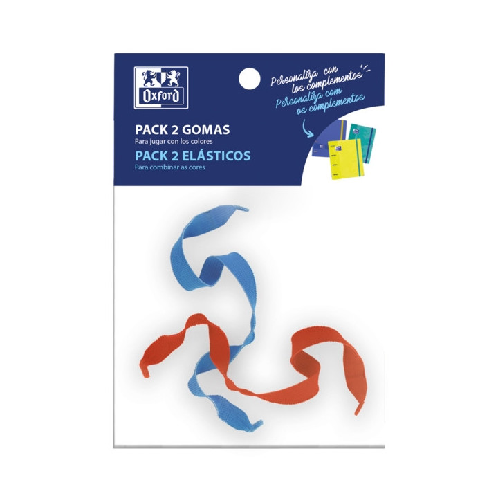 Oxford Gomas Elasticas para Carpeta o Cuaderno - Pack de 2 Unidades - Ajuste Perfecto - Resistente y Duradero
