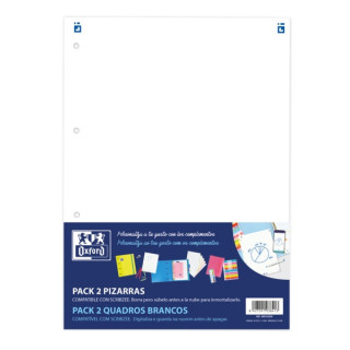 Oxford Complementos Pack 2U Pizarras W&E - Superficie de Escritura Magnetica - Incluye Rotulador y Borrador - Facil de Instalar