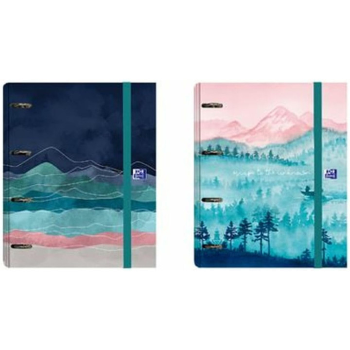 Oxford Ice Explorer Europeanbinder A4+ Carpeta de Anillas 4x 35mm con Recambio 5x5 - Lomo de 45mm - Tapa Extradura con Cierre d