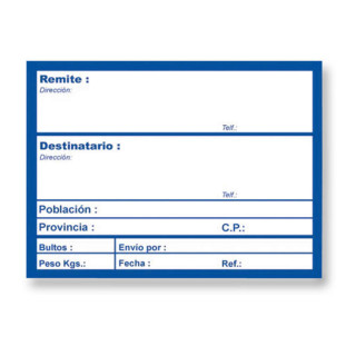 Apli Rollo de 200 Etiquetas para Envio con Texto Preimpreso - Tamaño 109x82mm - Color Blanco/Azul