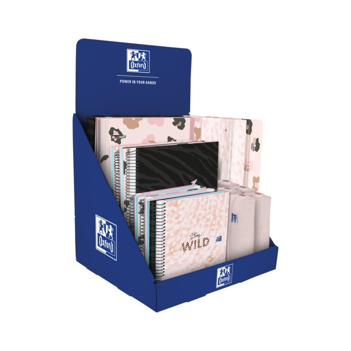 Oxford Animal Print Expositor Sobremesa - Incluye 5 Europeanbook A5+ y A4+ - 4 Europeanbinder A4+ - 5 Estuches - Diseño Llamat