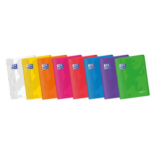 Oxford Easybook A4 Libreta Grapada - Tapa de Plastico Resistente - 48 Hojas con Margen - Cuadricula 4x4 - Colores Surtidos