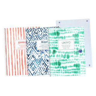 Oxford Japandi A4+ Europeanbook - Tapa Extradura Resistente - 1 Linea y 2 Margenes para Organizacion - 80 Hojas de Alta Calidad