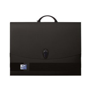 Oxford Carpeta de Dibujo A3 con Cierre y Asa Negra - Tamaño A3 - Cierre Seguro - Asa Resistente - Diseño Elegante