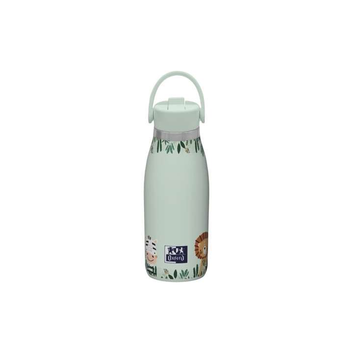 Oxford Runbott Kids Botella Termo 35cl - Recubrimiento Ceramico Interior - Capacidad de 35cl - Diseño en Verde - Ideal para Ni