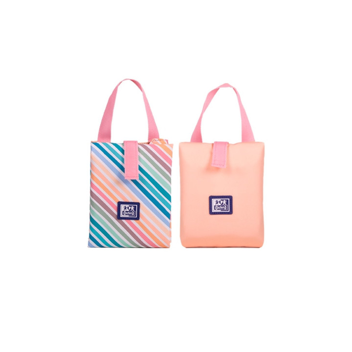 Oxford Porta Alimentos Reutilizable con Asa Colorblock - Poliester Reciclado RPET - Libre de Bpa - Conveniente y Ecologico