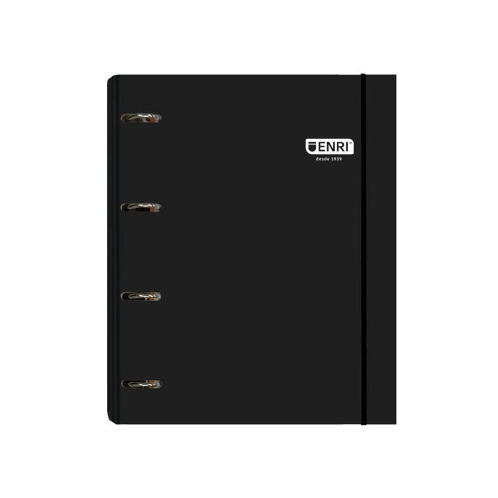 Enri Carpeta de Anillas A4+ con Recambio de 100 Hojas 80gr Cuadricula 5x5 con Bandas de Color - 4 Anillas 35mm - Tapa Extradura