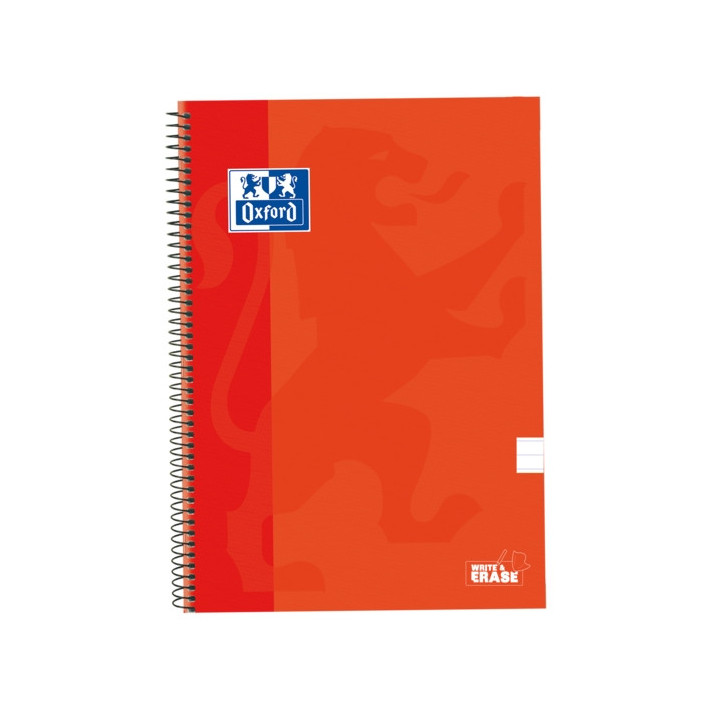 Oxford School Classic Cuaderno Espiral Tapa Extradura Write&Erase - Folio 1 Linea con Margen - 80 Hojas - Color Naranja