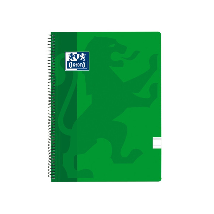 Oxford School Classic Cuaderno Espiral Tapa de Plastico Folio - Pauta 2.5 con Margen - 80 Hojas - Color Verde