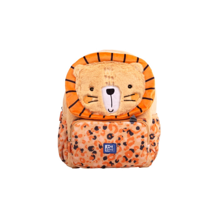 Oxford Kids Mochila Infantil 8.5L Tacto Suave Peluche Surtido Leo Leon - Diseño Adorable de Leon - Tacto Suave y Comodo - Capa