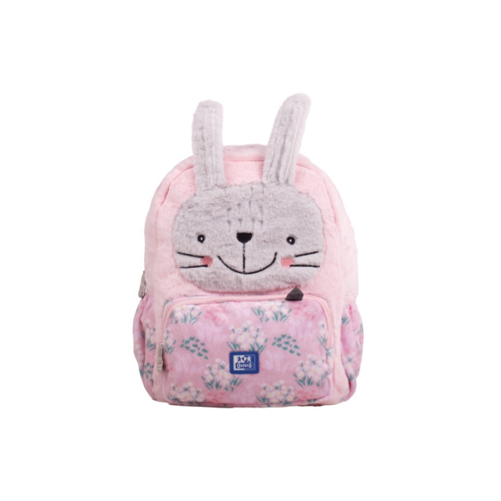 Oxford Kids Mochila Infantil 8.5L Tacto Suave Peluche - Diseño de Conejo Bunbun - Ideal para Niños Pequeños - Espaciosa y Co