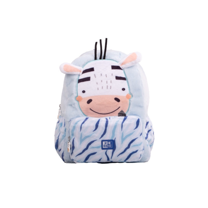Oxford Kids Mochila Infantil 8.5L Tacto Suave Peluche Surtido Zoe Cebra - Diseño Divertido de Cebra - Tacto Suave de Peluche -