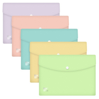 Oxford Urban A5 Sobre Portadocumentos de Plastico Rigido Translucido A5 - Capacidad hasta 40 Hojas - Cierre de Broche - Colores