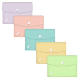 Oxford Urban A6 Sobre Portadocumentos de Plastico Rigido Translucido A6 - Capacidad hasta 40 Hojas - Cierre de Broche - Colores