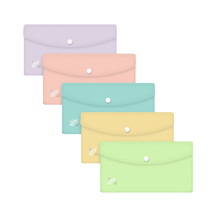 Oxford Urban DL Sobre Portadocumentos de Plastico Rigido Translucido DL - Tamaño Sobre Americano - Capacidad hasta 40 Hojas -