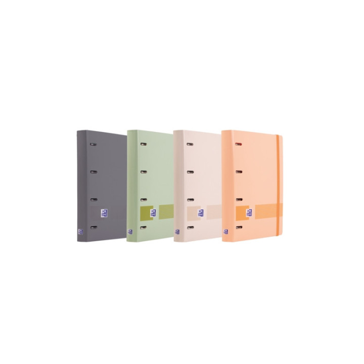 Oxford Europeanbinder Boreal A4+ Carpeta Resistente - Tapa de Plastico Polifoam Suave - Lomo de 45mm - Anillas 4Dx35mm - Incluy