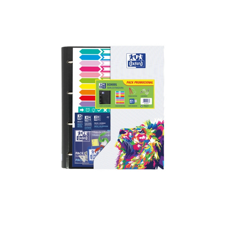 Oxford Europeanbinder Oxfcla A4+ - Carpeta de Tamaño A4+ - Diseño Escolar - Incluye Separadores - Colores Surtidos