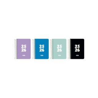 Enri Teens Agenda Escolar 25/26 Espiral Dia Pagina - Tamaño 8º - Tapa de Plastico - Esquinas Microperforadas - Espacio para N