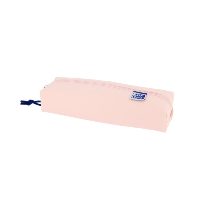 Oxford Live & Go Estuche Rectangular Mediano - Material Acolchado - Goma Elastica para unirlo al Cuaderno - Color Rosa