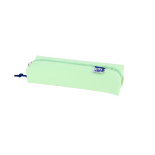 Oxford Live & Go Estuche Rectangular Mediano - Material Acolchado - Goma Elastica para unirlo al Cuaderno - Color Verde