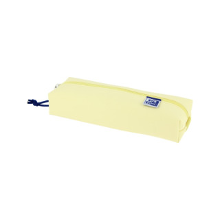 Oxford Live & Go Estuche Rectangular Mediano - Material Acolchado - Goma Elastica para unirlo al Cuaderno - Color Amarillo