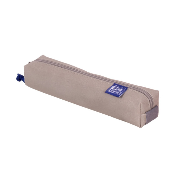 Oxford Kangoo & You Estuche Cuadrado Pequeño - Fabricados en Napa - Goma Elastica para unirlo al Cuaderno - Color Gris Piedra