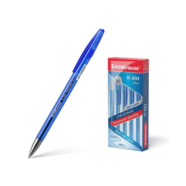 Erichkrause R-301 Original Boligrafo de Tinta de Gel - Punta 0.5mm - Trazo 0.4mm - Cuerpo Translucido Tintado - Grip Perfilado